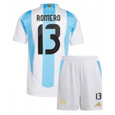 Argentina Cristian Romero #13 Hemmaställ Barn Copa America 2024 Korta ärmar (+ Korta byxor)